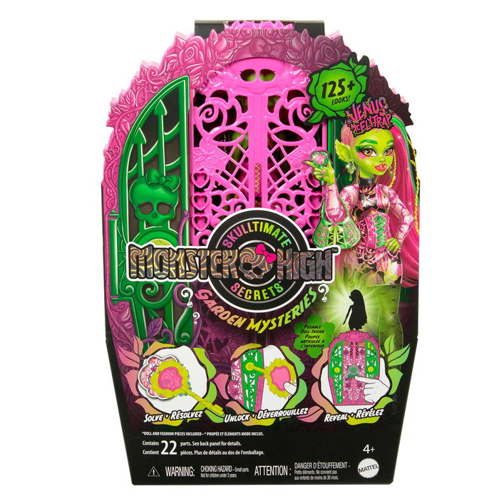 Monster High Figurine Skulltimate Secrets - Venus McFlytrap Midnight Garden, Jeu de Découverte Multilingue (Anglais, Français, Allemand, Italien, Portugais, Espagnol)