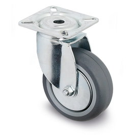 Tente Roue pivotante Agila avec cerclage en caoutchouc Ø75 mm