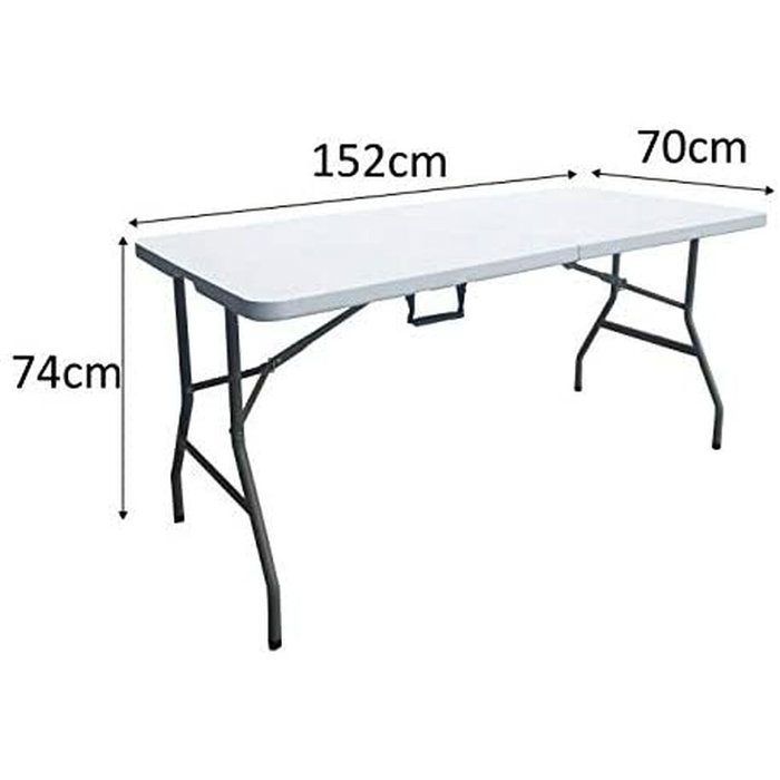 BigBuy Outdoor Table de réception pliante TERRANOVA - Blanche - 6 personnes