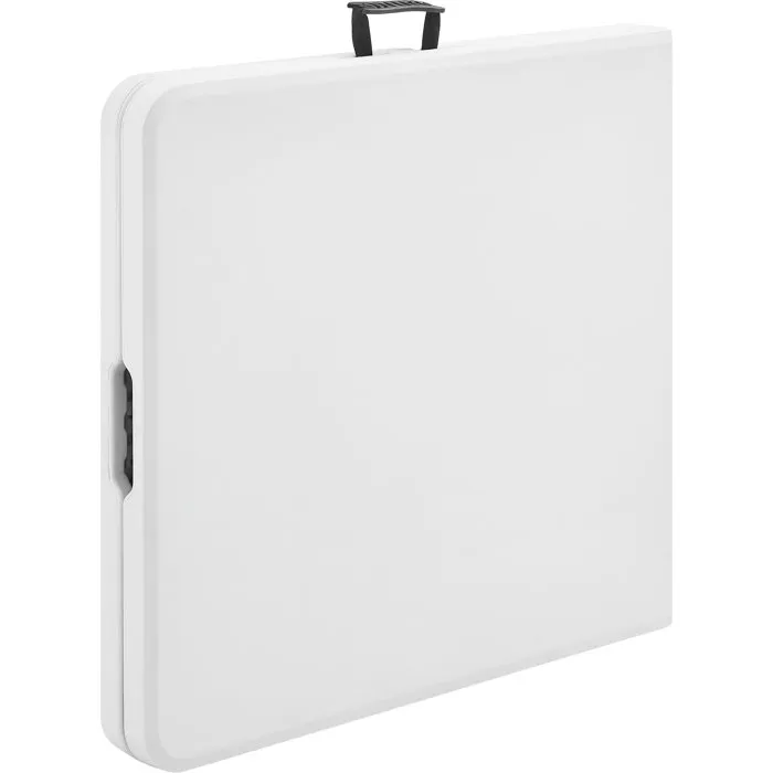 Terranova Table de réception pliante 152 cm - Blanche - Structure acier, Plateau PEHD - 6 personnes - 152x70x73.5 cm