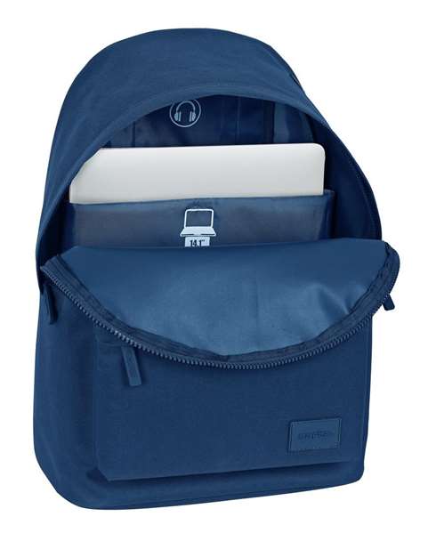 Safta Basic - Sac à dos pour ordinateur portable 14.1 pouces, 31x41x16 cm, couleur bleu marine Safta Basic - Sac à dos pour ordinateur portable 14.1 pouces, 31x41x16 cm, couleur bleu marine