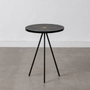 BigBuy Home Table d'appoint Noir Doré Ronde