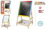 Woomax - Pizarra 2 faces blanche et noire en bois 37,5x65 cm avec accessoires - Ardoise double face enfant