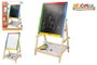Woomax - Pizarra 2 faces blanche et noire en bois 37,5x65 cm avec accessoires - Ardoise double face enfant