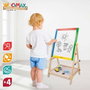 Woomax - Pizarra 2 faces blanche et noire en bois 37,5x65 cm avec accessoires - Ardoise double face enfant