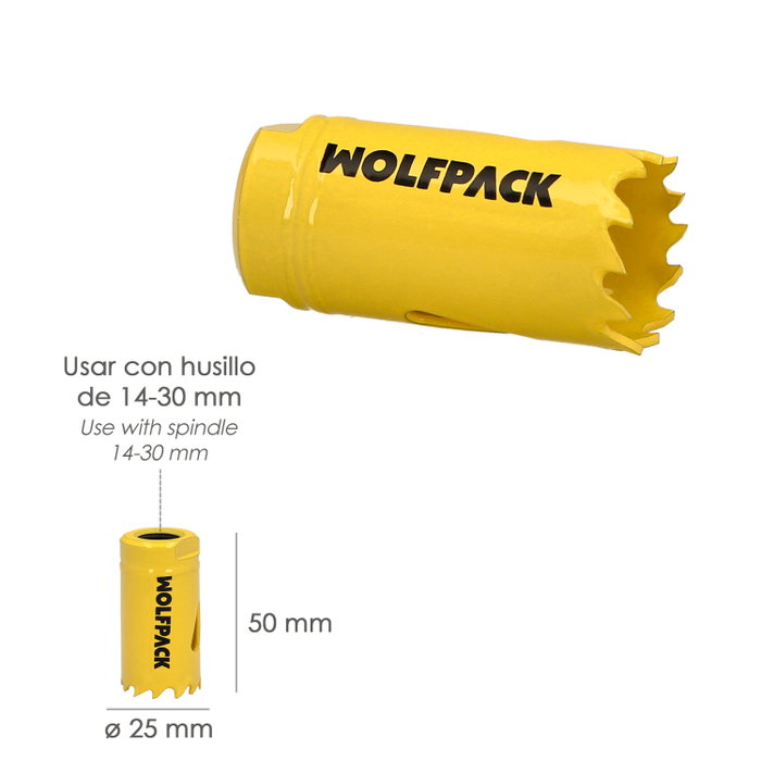 WOLFPACK LINEA PROFESIONAL Scie cloche bimétal Target Ø 25 mm WOLFPACK LINEA PROFESIONAL Scie cloche bimétal Target Ø 25 mm