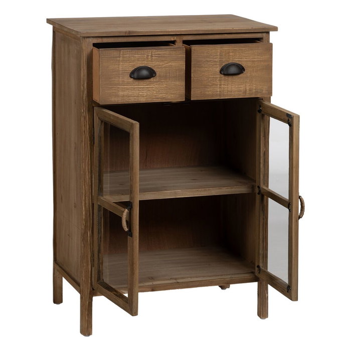 BigBuy Home Vitrine avec Double Porte en Cristal Naturel Verre Bois d'épicéa BigBuy Home Vitrine avec Double Porte en Cristal Naturel Verre Bois d'épicéa