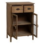 BigBuy Home Vitrine avec Double Porte en Cristal Naturel Verre Bois d'épicéa