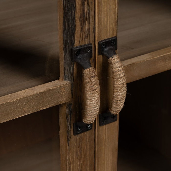 BigBuy Home Vitrine avec Double Porte en Cristal Naturel Verre Bois d'épicéa BigBuy Home Vitrine avec Double Porte en Cristal Naturel Verre Bois d'épicéa