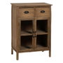 BigBuy Home Vitrine avec Double Porte en Cristal Naturel Verre Bois d'épicéa