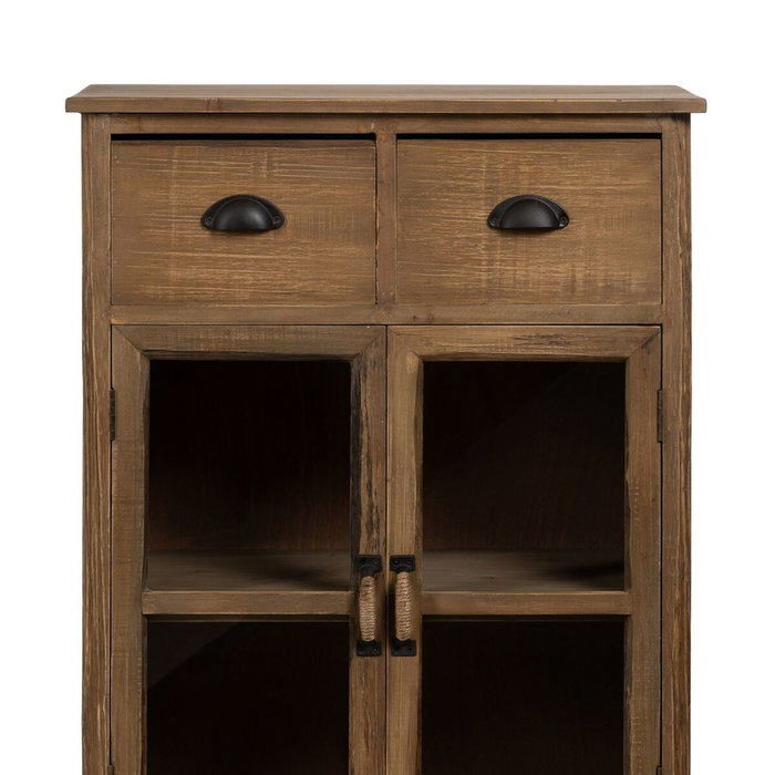BigBuy Home Vitrine avec Double Porte en Cristal Naturel Verre Bois d'épicéa BigBuy Home Vitrine avec Double Porte en Cristal Naturel Verre Bois d'épicéa