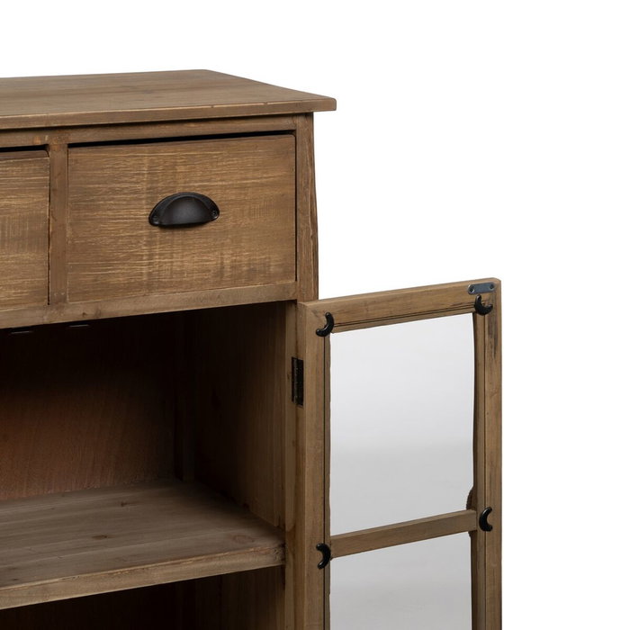 BigBuy Home Vitrine avec Double Porte en Cristal Naturel Verre Bois d'épicéa BigBuy Home Vitrine avec Double Porte en Cristal Naturel Verre Bois d'épicéa