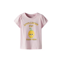 T shirt à manches courtes Enfant Name It Nmfvibeke Capsl Ballerina Rose