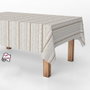 Exma Rouleau de nappe antitaches à rayures beige 1,40 x 25 m