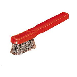 JAZ Cepillo nettoyant pour bougies manuel avec poils métalliques et manche rouge