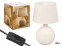 Giftdecor Lampe Rayure Blanche 52 cm en Céramique et Tissu (Set de 2)