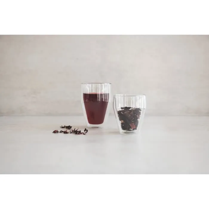 Bodum - Set de 6 verres double paroi Titlis 0.35 L - Verre borosilicate thermo - Transparent - Pour boissons chaudes et froides - Lave-vaisselle