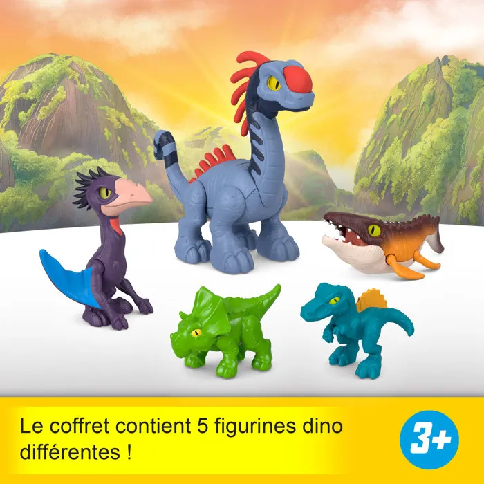 Imaginext Jurassic World - Figurines de dinosaures pack 3 pièces pour air, mer et terre - À partir de 3 ans - Référence JFR25