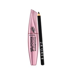 Deborah - Coffret Maquillage Set Deborah 24H Extra: Crayon Eyeliner Gel Noir 1.5 g + Mascara Volume Waterproof My Power Noir 14 ml