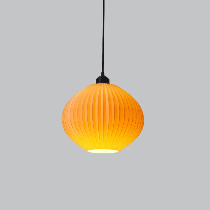 Lampe suspendue Idali Beige/Fleuron Noir/Câble Noir LED E27