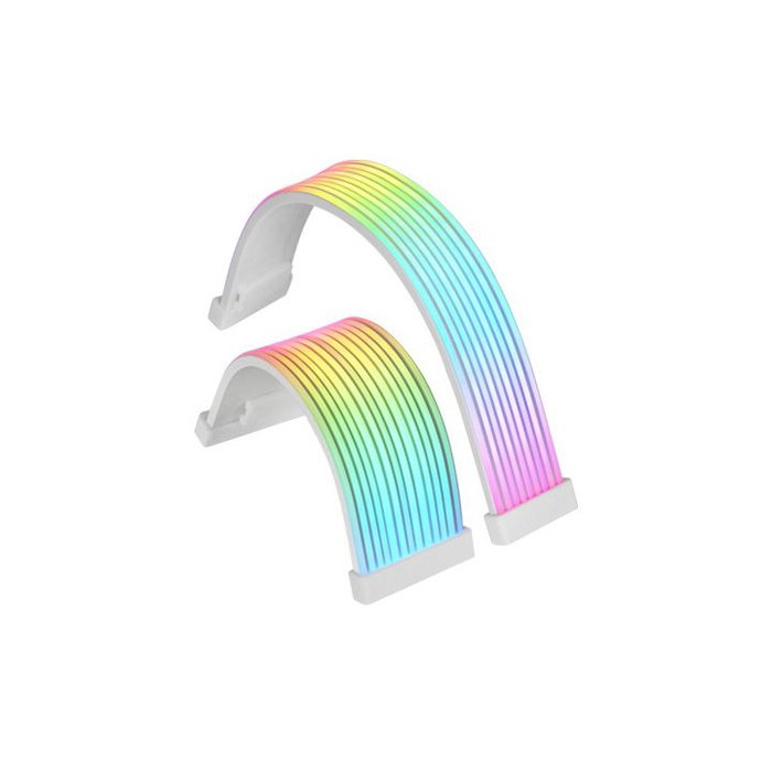 Mars Gaming MCA-16 Câble Extenseur ARGB PCIe 16 Broches (8+8) pour Carte Graphique - Blanc