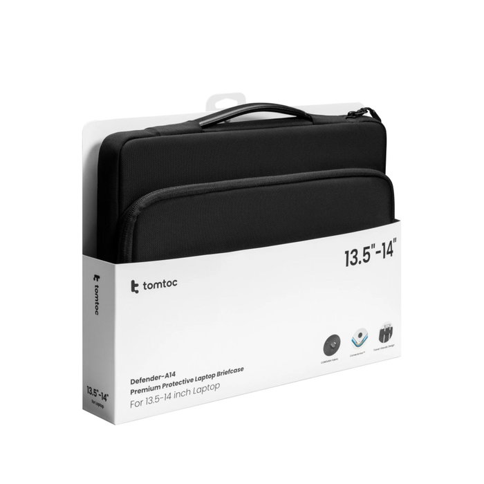 tomtoc Defender-A14 Housse de protection Premium pour ordinateur portable 13 pouces - Noir