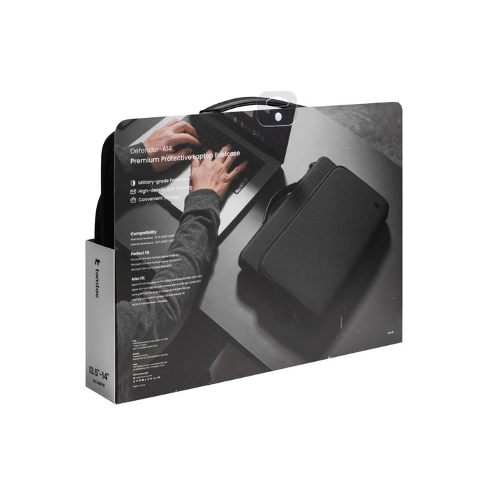 tomtoc Defender-A14 Housse de protection Premium pour ordinateur portable 13 pouces - Noir