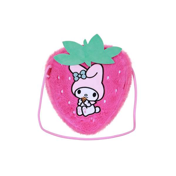 Karactermania - Sac bandoulière My Melody peluche fraise douce avec compartiment zippé et intérieur doublé - 22 x 22 x 8 cm - Polyester - Rose Karactermania - Sac bandoulière My Melody peluche fraise douce avec compartiment zippé et intérieur doublé - 22 x 22 x 8 cm - Polyester - Rose
