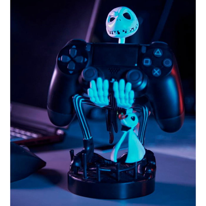 Exquisite Gaming Figurine Porte-Câble Jack Skellington La Nuit Avant Noël Disney en Plastique, Support pour Téléphone et Manettes, 21 cm