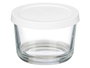 Vivalto Lot de 3 boîtes rondes en verre blanc 200 ml 31.5 x 6.8 x 9 cm (Set de 12)