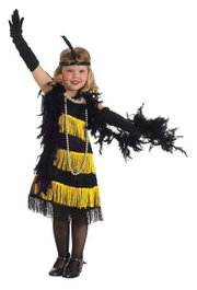 Creaciones Llopis Disguise Charlestón Doré Enfant - Taille 3-6 ans - Robe, boa et bandeau inclus