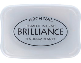 Tsukineko Almohadilla d'encre BRILLIANCE Planète Platine effet nacré 95x65mm