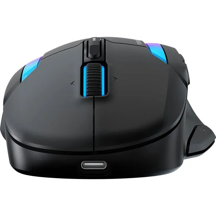 Turtle Beach Kone II Air - Souris Gaming Sans Fil Érgonomique - Noir, Bluetooth, Capteur 26 000 DPI, Molette 4D, Autonomie Longue Durée