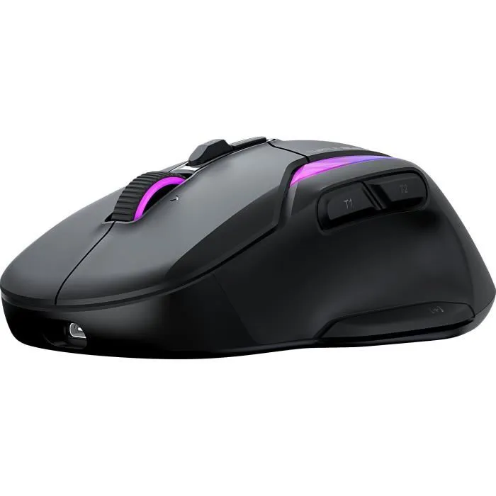 Turtle Beach Kone II Air - Souris Gaming Sans Fil Érgonomique - Noir, Bluetooth, Capteur 26 000 DPI, Molette 4D, Autonomie Longue Durée