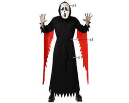 Déguisement Assassin avec Masque et Tunique Noire pour Homme Adulte