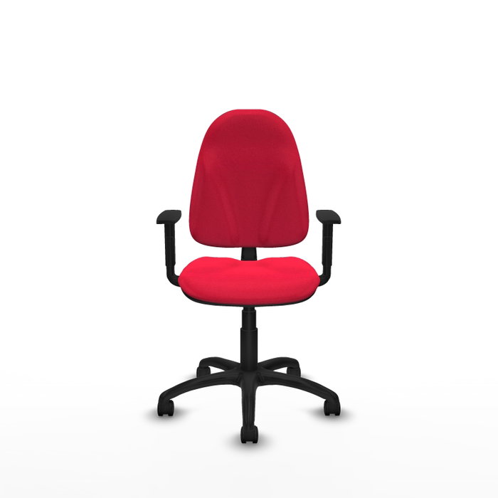 PIQUERAS Y CRESPO Chaise de bureau Algarra en tissu rouge avec accoudoirs 1D