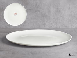 Vivalto Plat à pizza lisse opal 32 cm blanc (Set de 12)