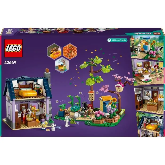 Lego LEGO Friends 42669 La maison des apiculteurs et le jardin fleuri - Jeu de construction créatif avec 4 mini-poupées, chat et lapin pour enfants 12 ans et plus