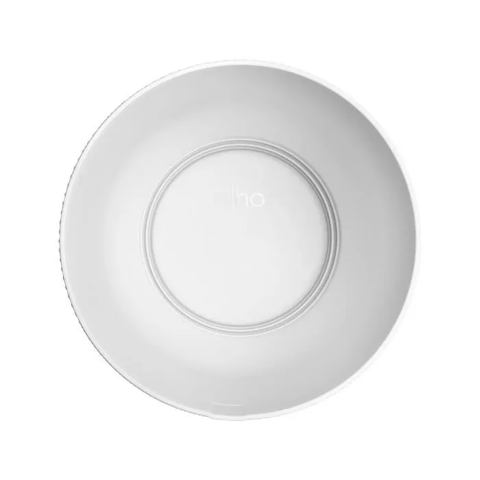 Elho Pot de Fleurs Jazz Rond Blanc, 26 x 24 cm, Intérieur, 100% Matériaux Recyclés, Étanche, Compatible Auto-Arrosage