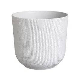 Elho Pot de Fleurs Jazz Rond Blanc, 26 x 24 cm, Intérieur, 100% Matériaux Recyclés, Étanche, Compatible Auto-Arrosage