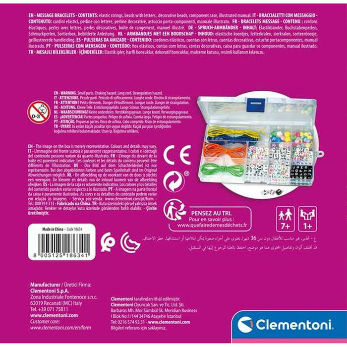 Clementoni Crazy Chic - Set de création de bracelets à messages noirs Clementoni Crazy Chic - Set de création de bracelets à messages noirs