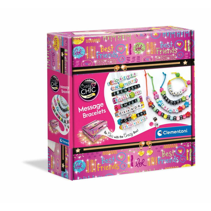 Clementoni Crazy Chic - Set de création de bracelets à messages noirs Clementoni Crazy Chic - Set de création de bracelets à messages noirs