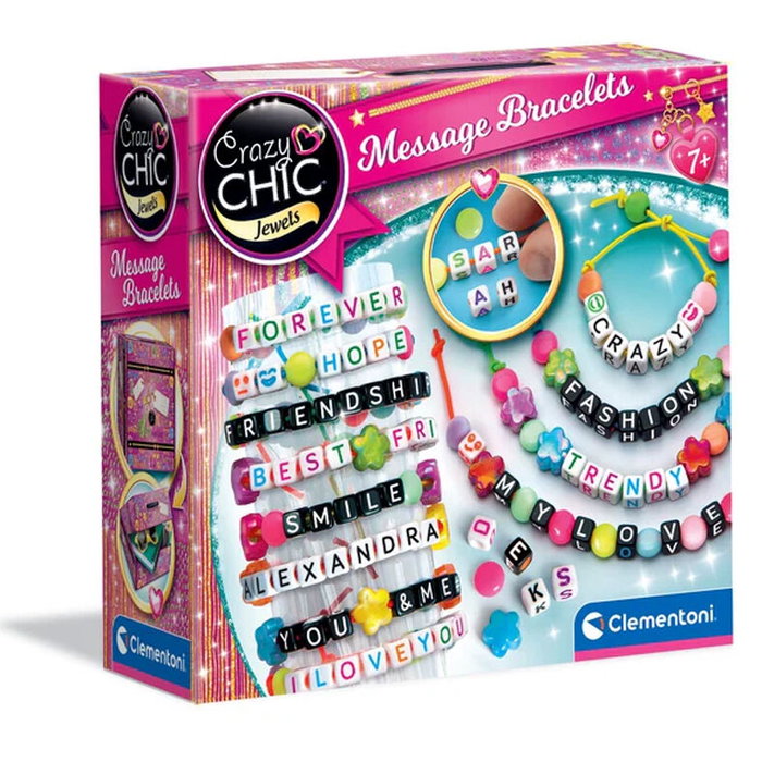 Clementoni Crazy Chic - Set de création de bracelets à messages noirs Clementoni Crazy Chic - Set de création de bracelets à messages noirs