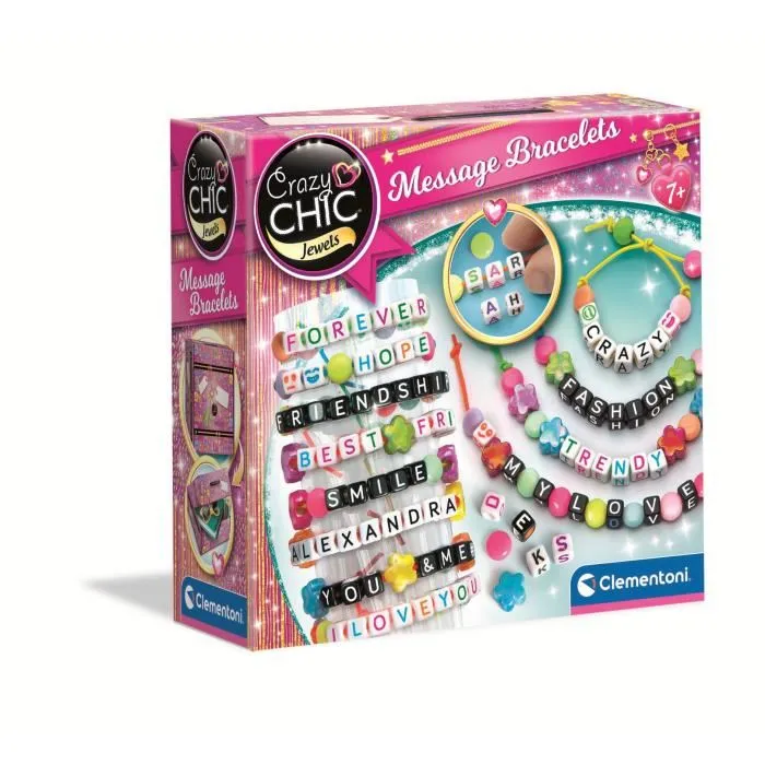 Clementoni Crazy Chic Message Bracelets - Lot de Bracelets Noirs à Message pour Fille Dès 7 Ans Clementoni Crazy Chic Message Bracelets - Lot de Bracelets Noirs à Message pour Fille Dès 7 Ans
