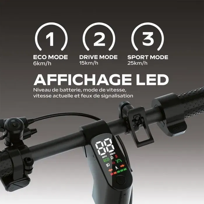 URBANGLIDE Ride 85 EVO - Trottinette électrique 300W - Autonomie 20 km - Vitesse 25 km/h - Pneus 8,5" - Double suspension - Frein à disque