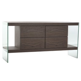 Buffet DKD Home Decor Marron Transparent Verre Noyer Bois MDF 160 x 45 x 80 cm