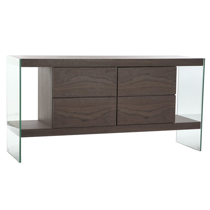 Buffet DKD Home Decor Marron Transparent Verre Noyer Bois MDF 160 x 45 x 80 cm Buffet DKD Home Decor Marron Transparent Verre Noyer Bois MDF 160 x 45 x 80 cm