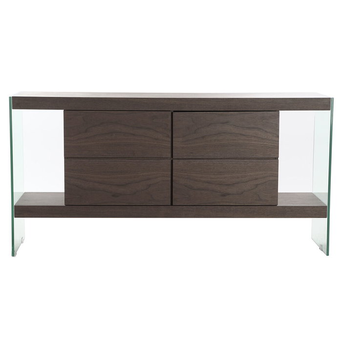 Buffet DKD Home Decor Marron Transparent Verre Noyer Bois MDF 160 x 45 x 80 cm Buffet DKD Home Decor Marron Transparent Verre Noyer Bois MDF 160 x 45 x 80 cm