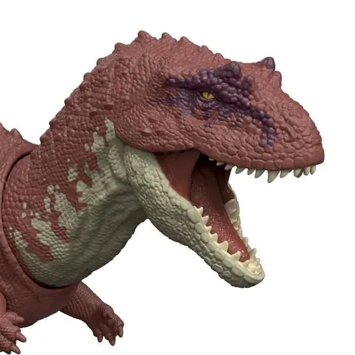 Jurassic World Figurine Aucasaurus Rugissement Féroce JGB88 - Dinosaure Articulé 32.5 cm avec Son et Interaction Numérique pour Enfants dès 4 ans