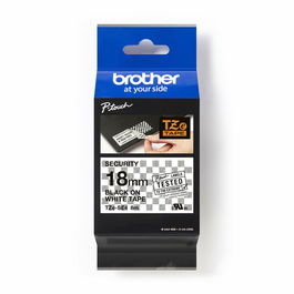 Brother TZE-SE4 / TZESE4 - Ruban d'étiqueteuse - Noir sur blanc - Compatible modèles Brother